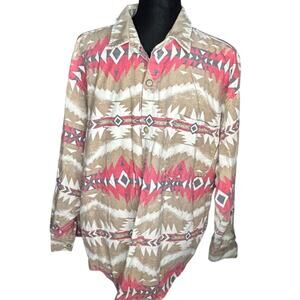 True Grit Aztec Flannel shirt Mens size Medium